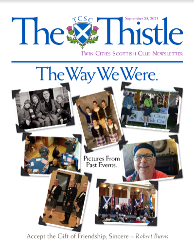 September newsletter cover with photos of past Club events